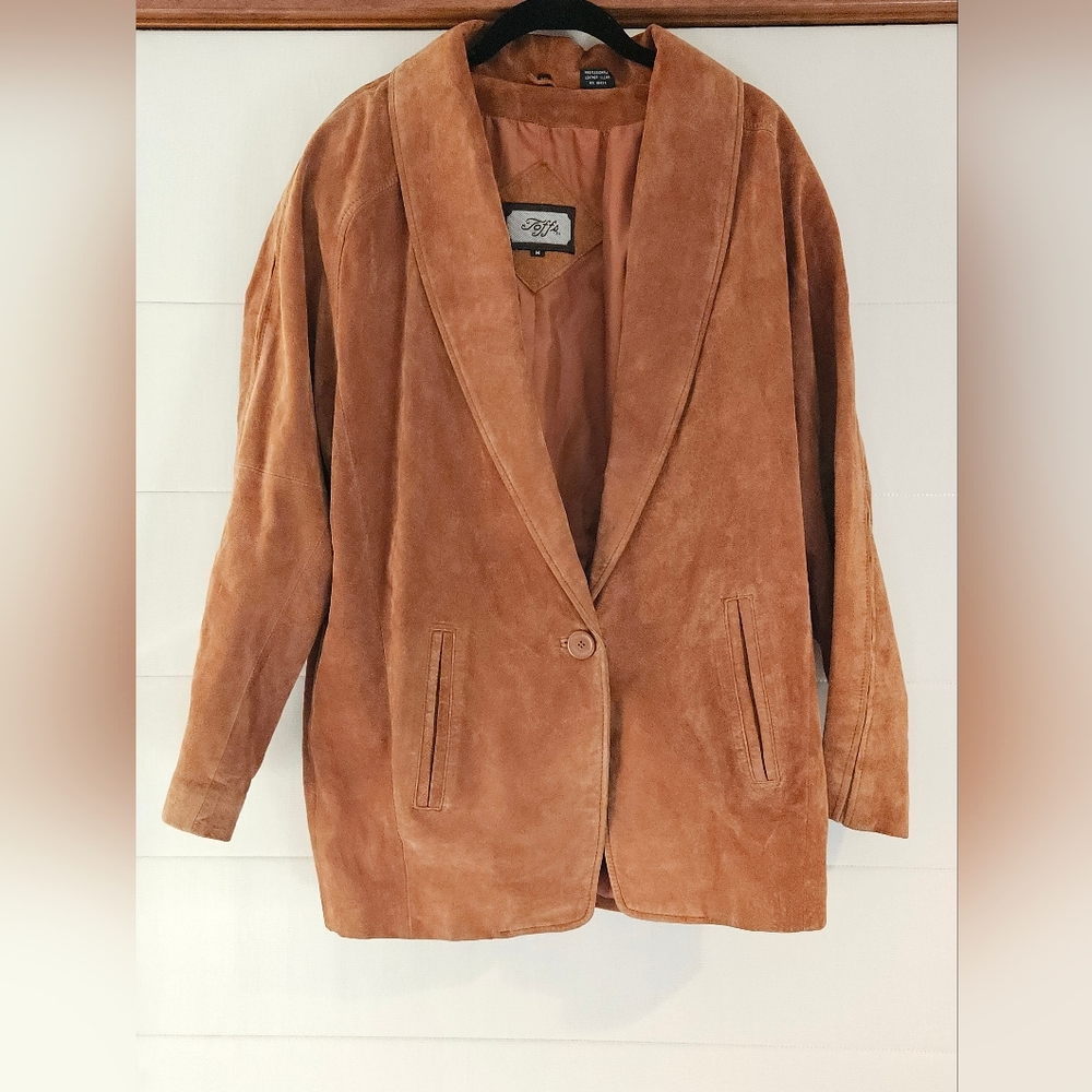Vintage Toffs Suede Leather Jacket, Sz. M